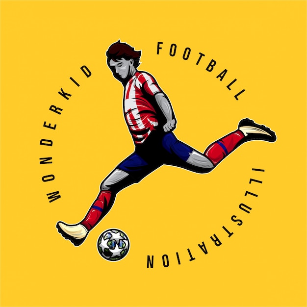 Vettore wonderkid football logo illustration