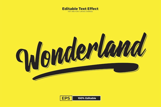 Vector wonderland editable text effect in modern trend style