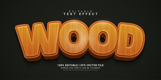 Wood 3d style text effect