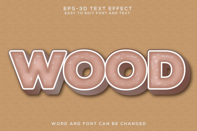 Wood 3d text effect