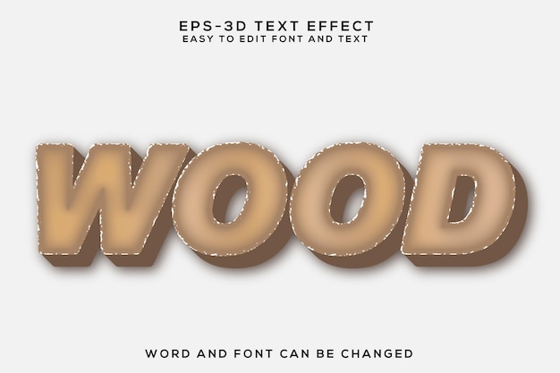 Wood 3d text effect