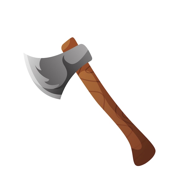 Vector wood axe for woodworking or lumberjack vector illustration