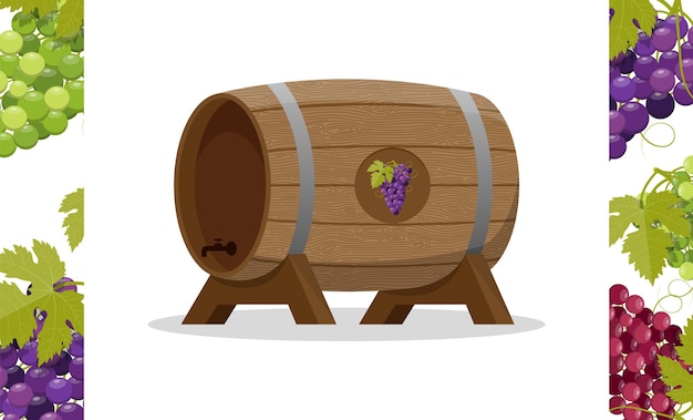 Wood barrels Alcohol barrel drink container wooden keg icon Barrel for wine rum beer