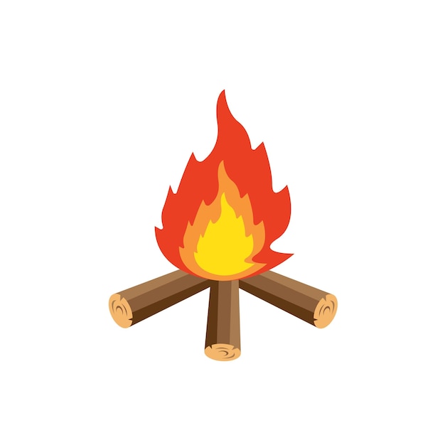 Wood bonfire vector icon illustration design template