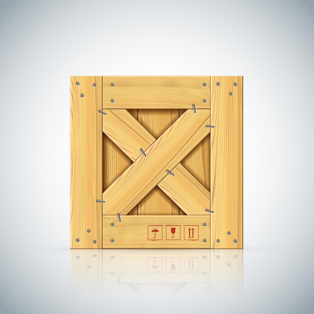 Vector wood box with crossed pallets