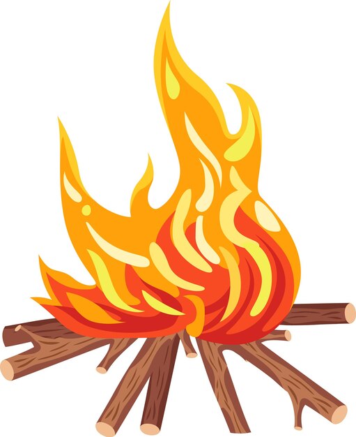 Vector wood campfire bonfire