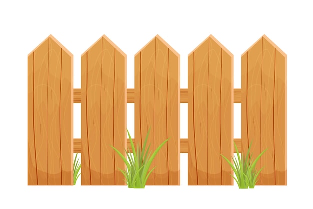 Vector wood cartoon fence textured detailed isolated on white