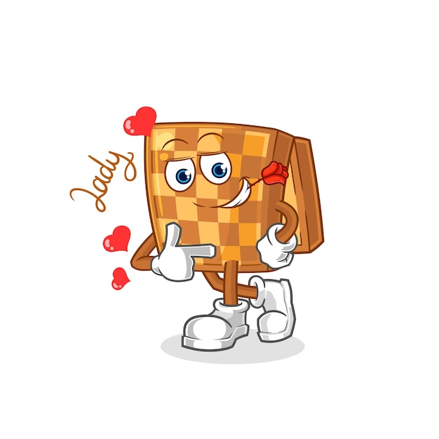 Wood chess flirting illustration character vector