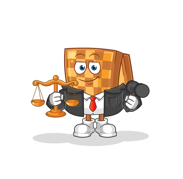 Vector wood chess lawyer cartoon cartoon mascot vector