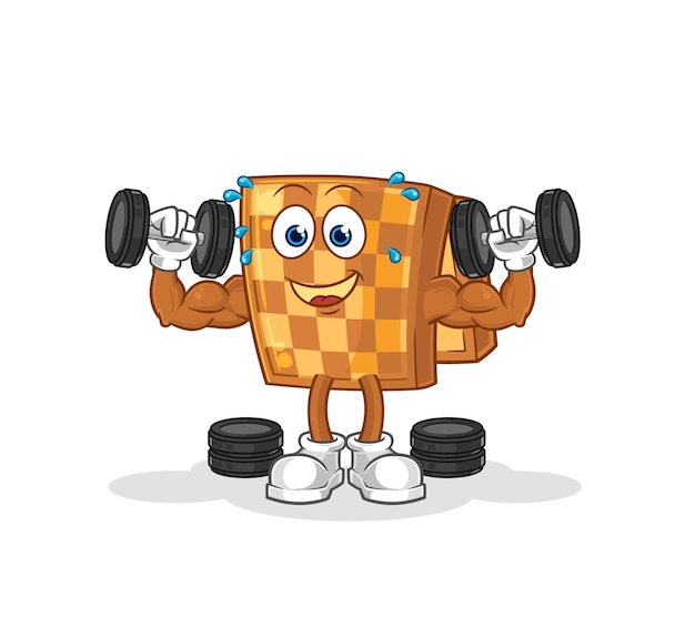 Vector wood chess weight training illustration character vector