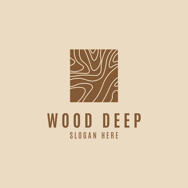 Wood deep logo simple minimalist vector illustration design