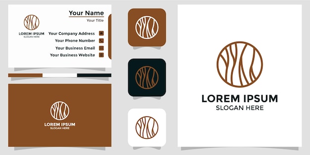 Wood design logo and branding card