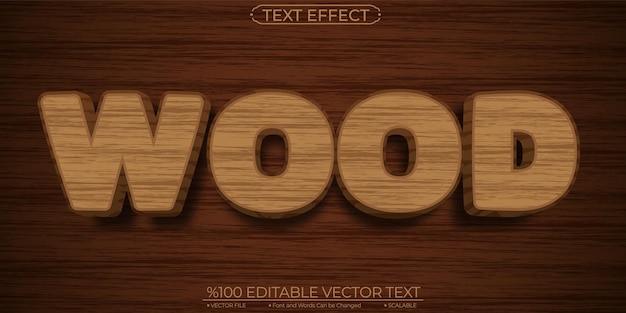 Wood Editable and Scalable Text Effect