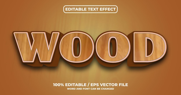 Wood editable text effect