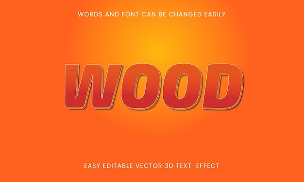 wood editable text effects