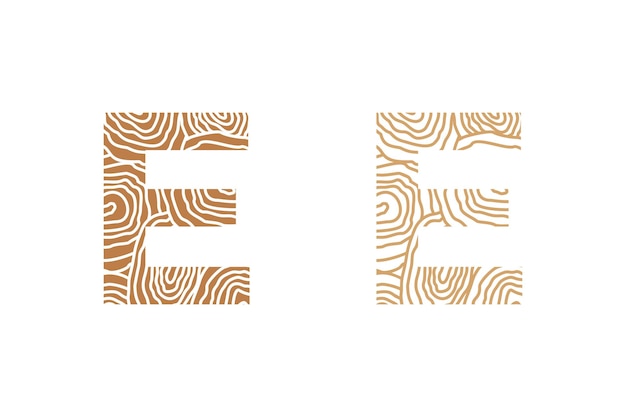 Vettore disegno di elementi in legno con disegno di lettere combinate