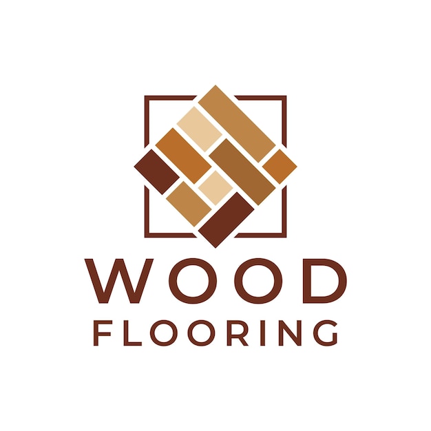 Vector wood flooring logo design