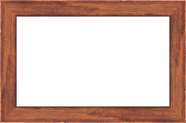 Vector wood frame isolated on white background