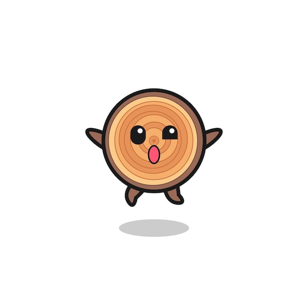 wood grain character is jumping gesture