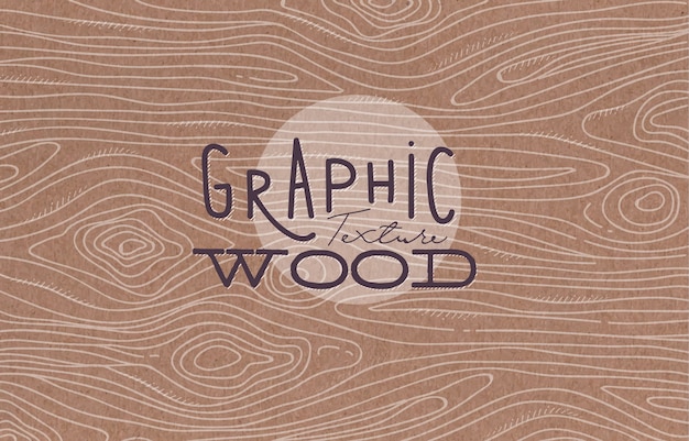 Vector wood graphic texture drawing with grey lines