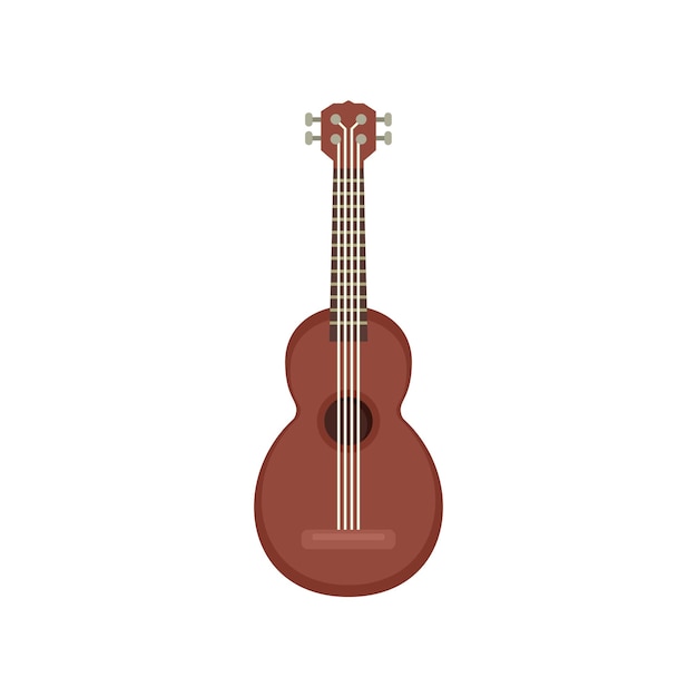 Wood guitar icon Flat illustration of wood guitar vector icon isolated on white background