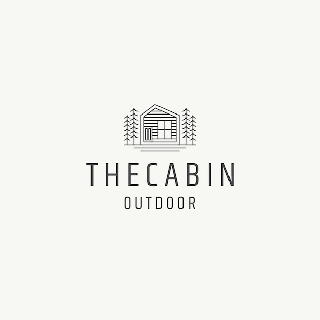 Vector wood house cabin cottage logo icon design template flat vector illustration