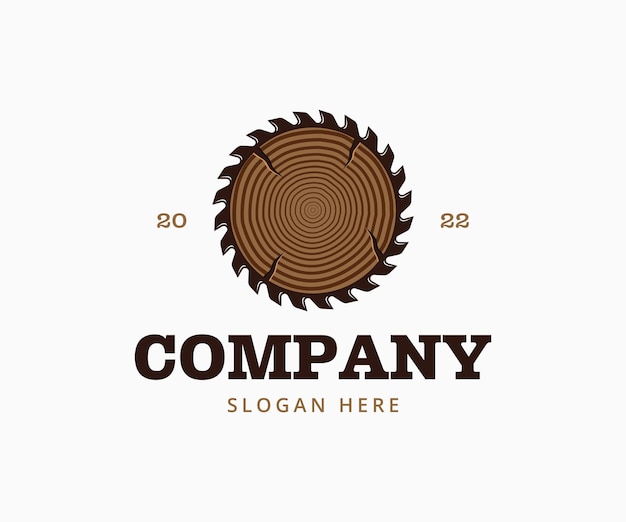 Logo aziendale delle industrie del legno. modello di logo di falegnameria