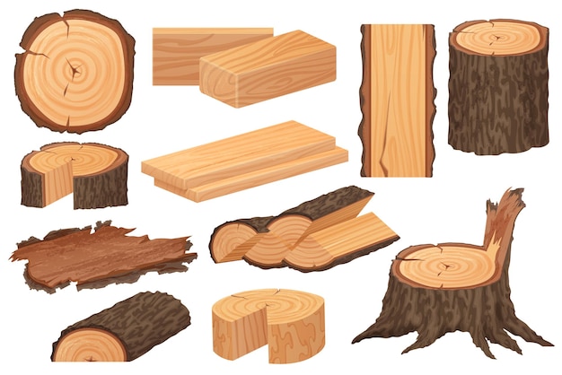 Wood industry raw materials illustration