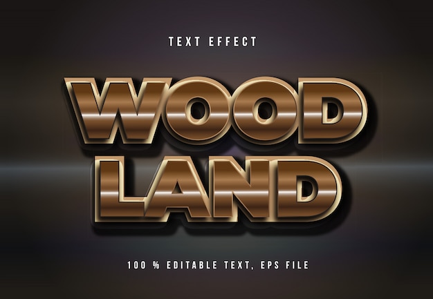 Vector wood land text effect