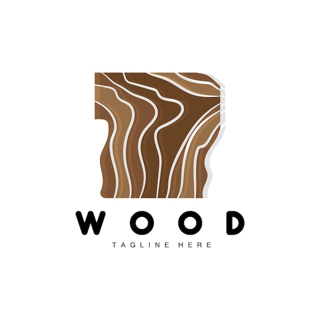 Wood Layer Logo Tree Bark Structure Design Forest Template Vector