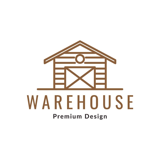 Wood line warehouse logo design vector graphic symbol icon sign illustration creative idea