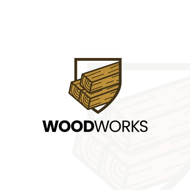 Вектор Реалистичный деревянный логотип