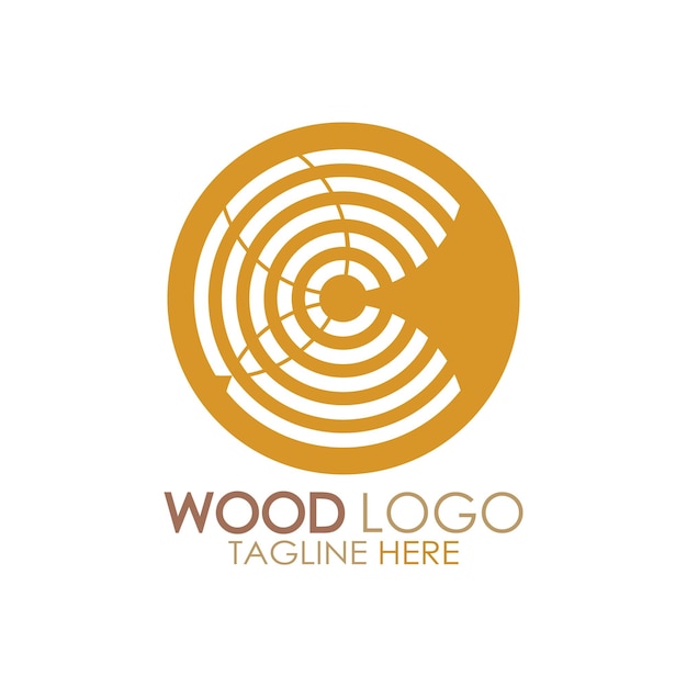 Logo in legno modello icona illustrazione disegno vettoriale utilizzato per fabbriche di legno piantagioni di legno lavorazione di tronchi mobili in legno magazzini in legno con un moderno concetto minimalista