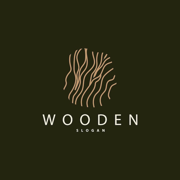 Wood Logo Wood Fiber Bark Layer Vector Tree Trunk Inspiration Illustration Design