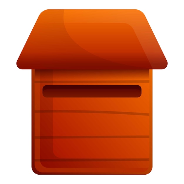 木製のメールボックスのアイコン 白い背景に隔離されたウェブデザインのための木製のメイルボックスのベクトルアイコンの漫画