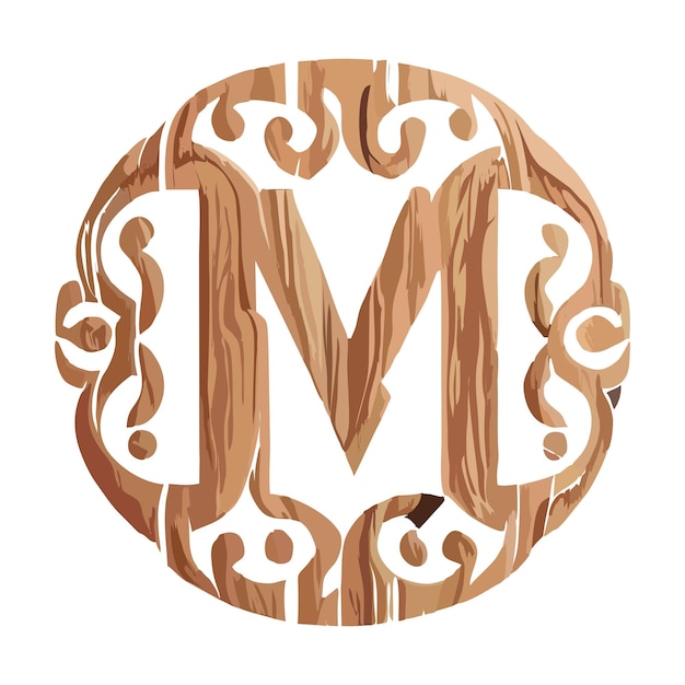 Vector wood monogram logo 3