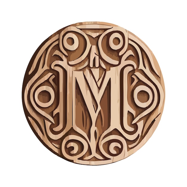 Vector wood monogram logo 7