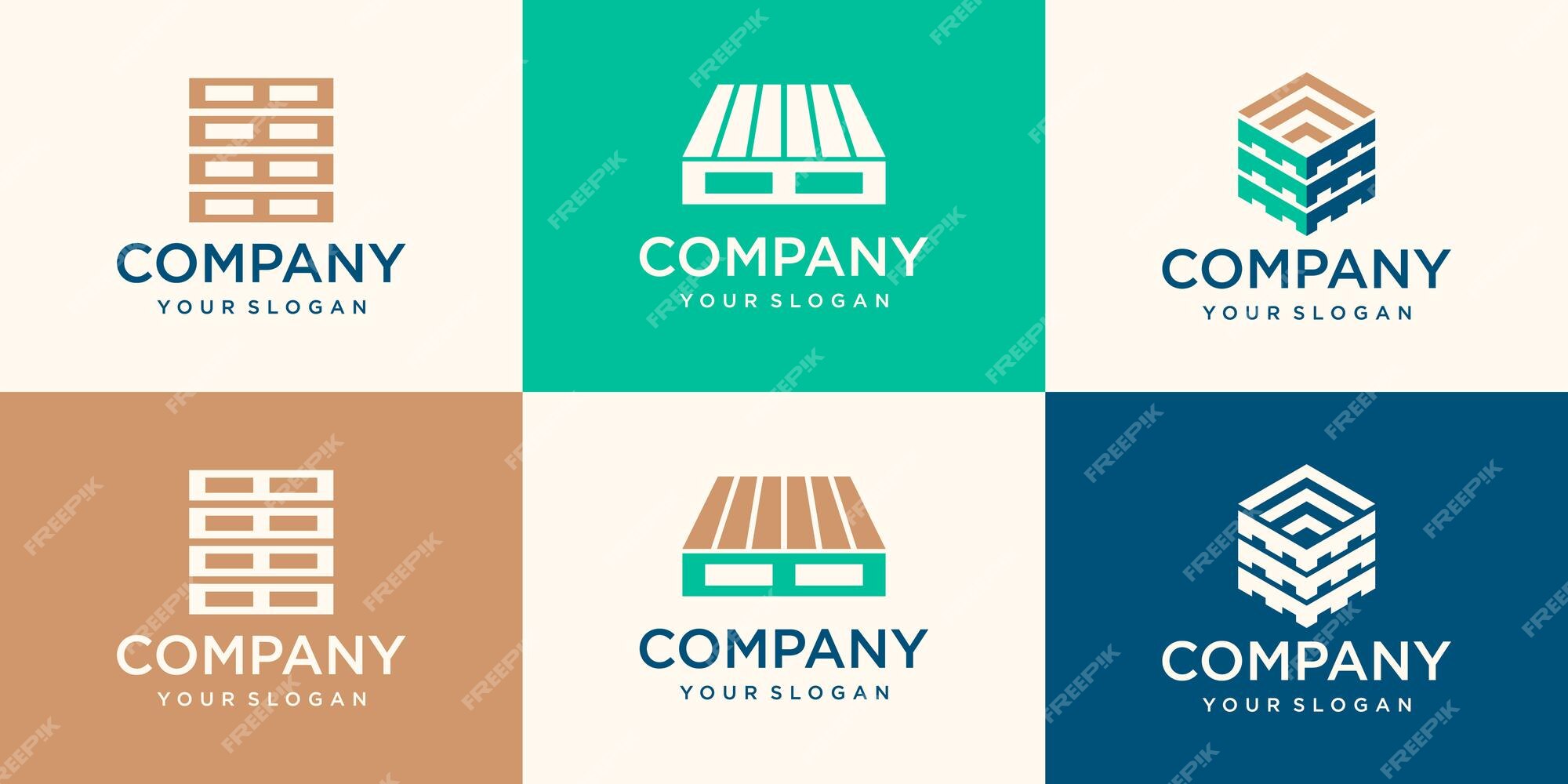 Premium Vector | Wood pallets logotype design templates. modern ...