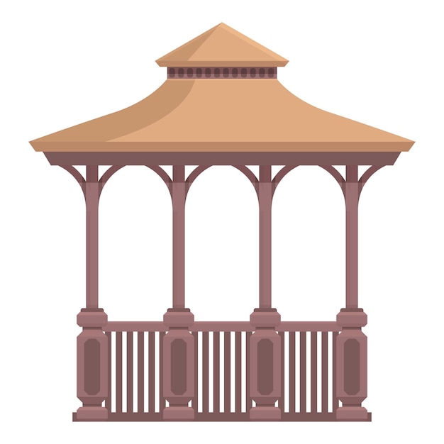 Vector wood pergola icon cartoon vector wedding house architecture park