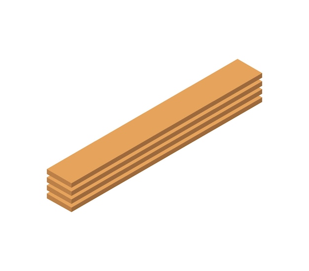 Wood plank isometric