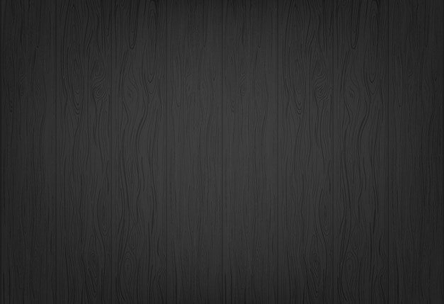 Vector wood planks flat texture, realistic black wooden board. vector