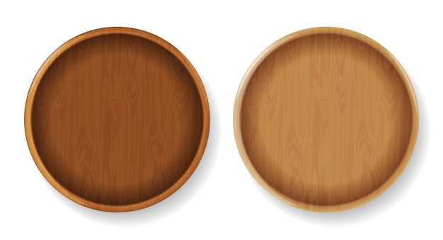 Vector wood round plates