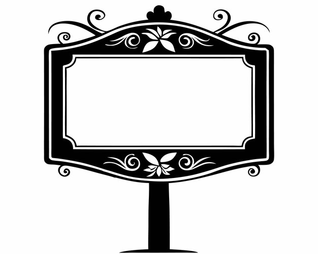 wood signboard vector silhouette