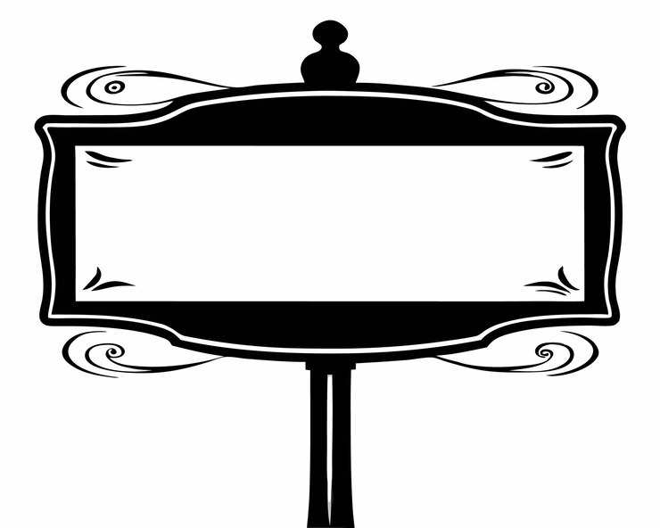 Vector wood signboard vector silhouette