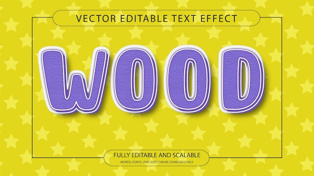 wood stylish yellow and purple editable text effect