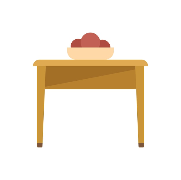 Wood table icon flat vector kitchen room modern house isolated