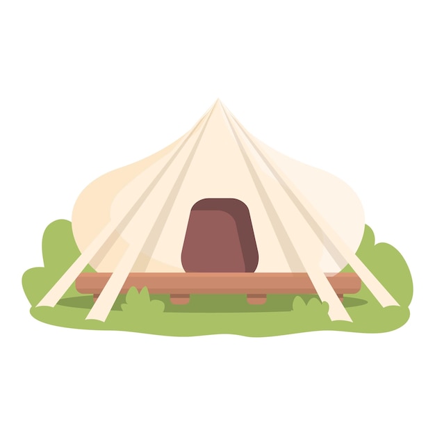 Vector wood tent icon cartoon vector house luxury weekend nature