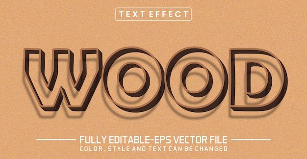 Wood text editable style effect