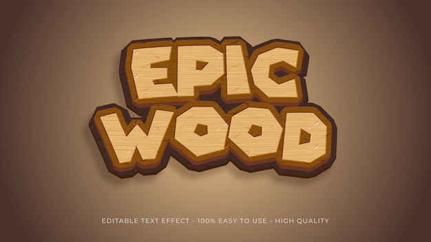 Wood text effect concept