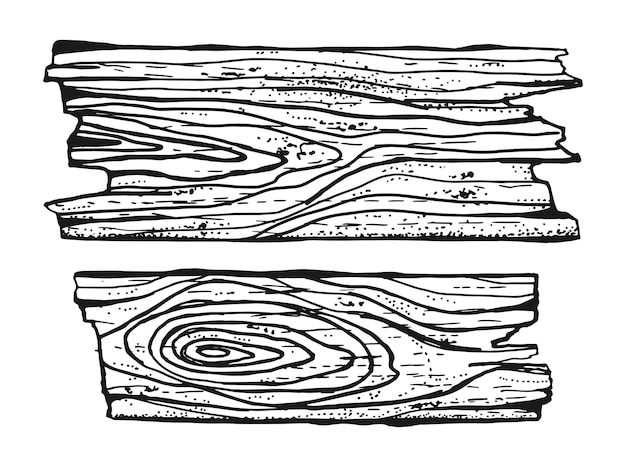 Vector wood texture drawing handmade pieces of broken boards